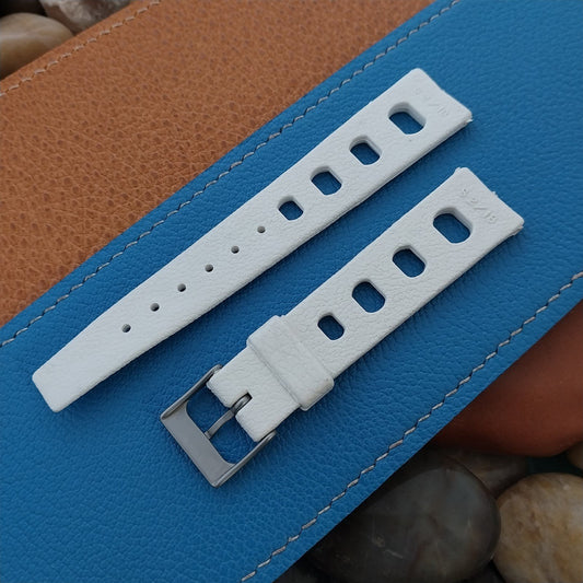 Vintage 18mm White Skindiver GT Rally nos Unused Classic 1960s Diver Watch Strap