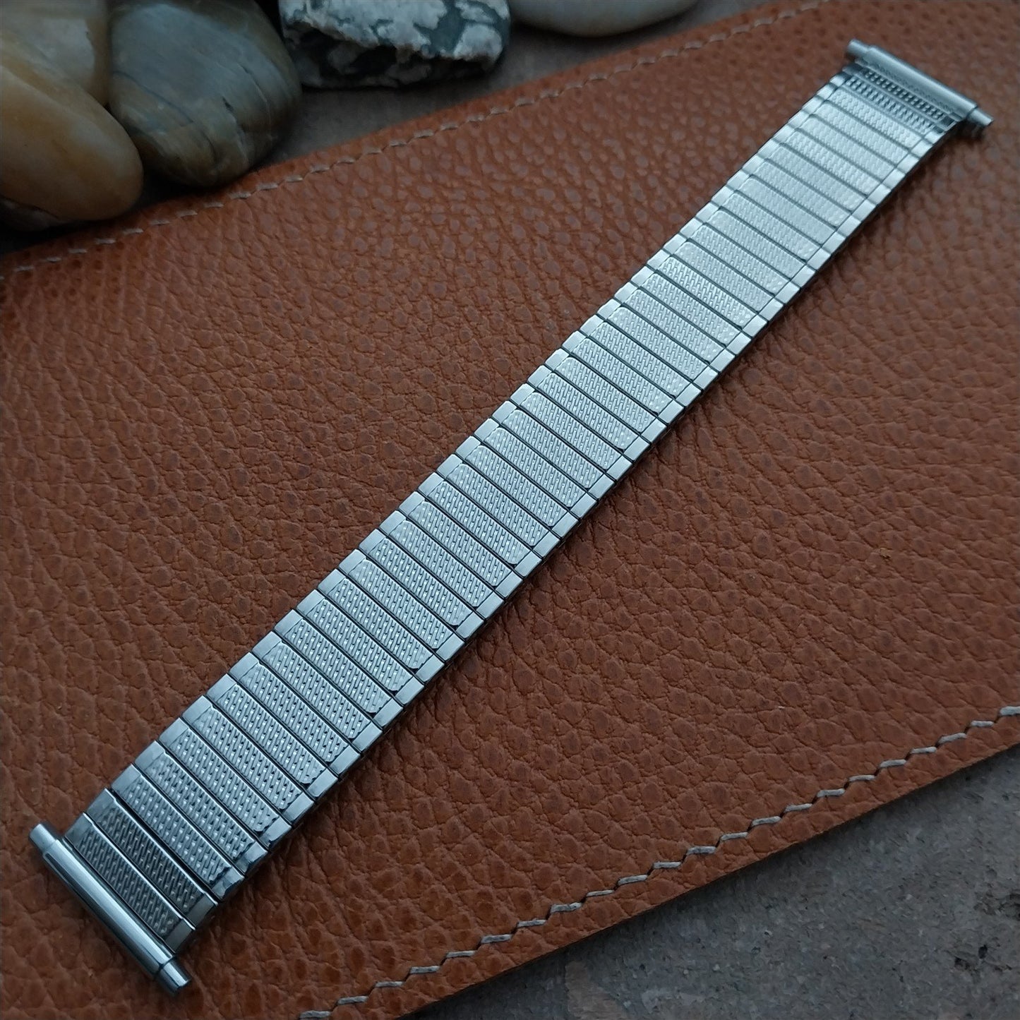 18mm 19mm JB Champion Stainless Steel Expansion nos 1970s Vintage Watch Band