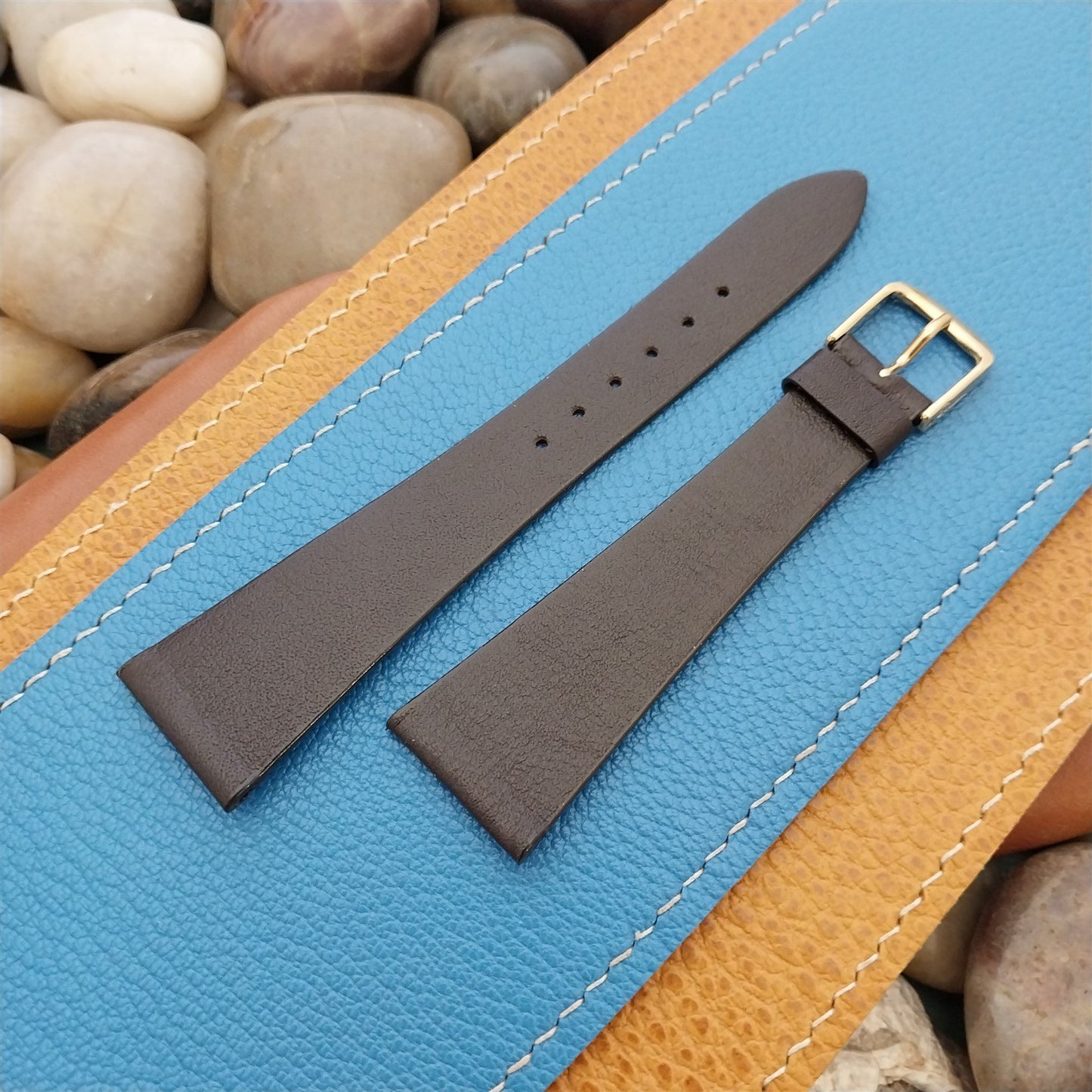 22mm 7/8" Leather 1970s Speidel Canada nos Unused Vintage Watch Band