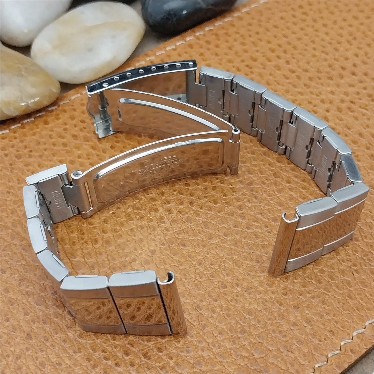 Vintage 20mm Duchess Thick Stainless Steel Classic nos Unused 1970s Watch Band