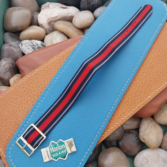 18mm Perlon Reversible Striped Unused Classic One-Piece 1960s Vintage Watch Band