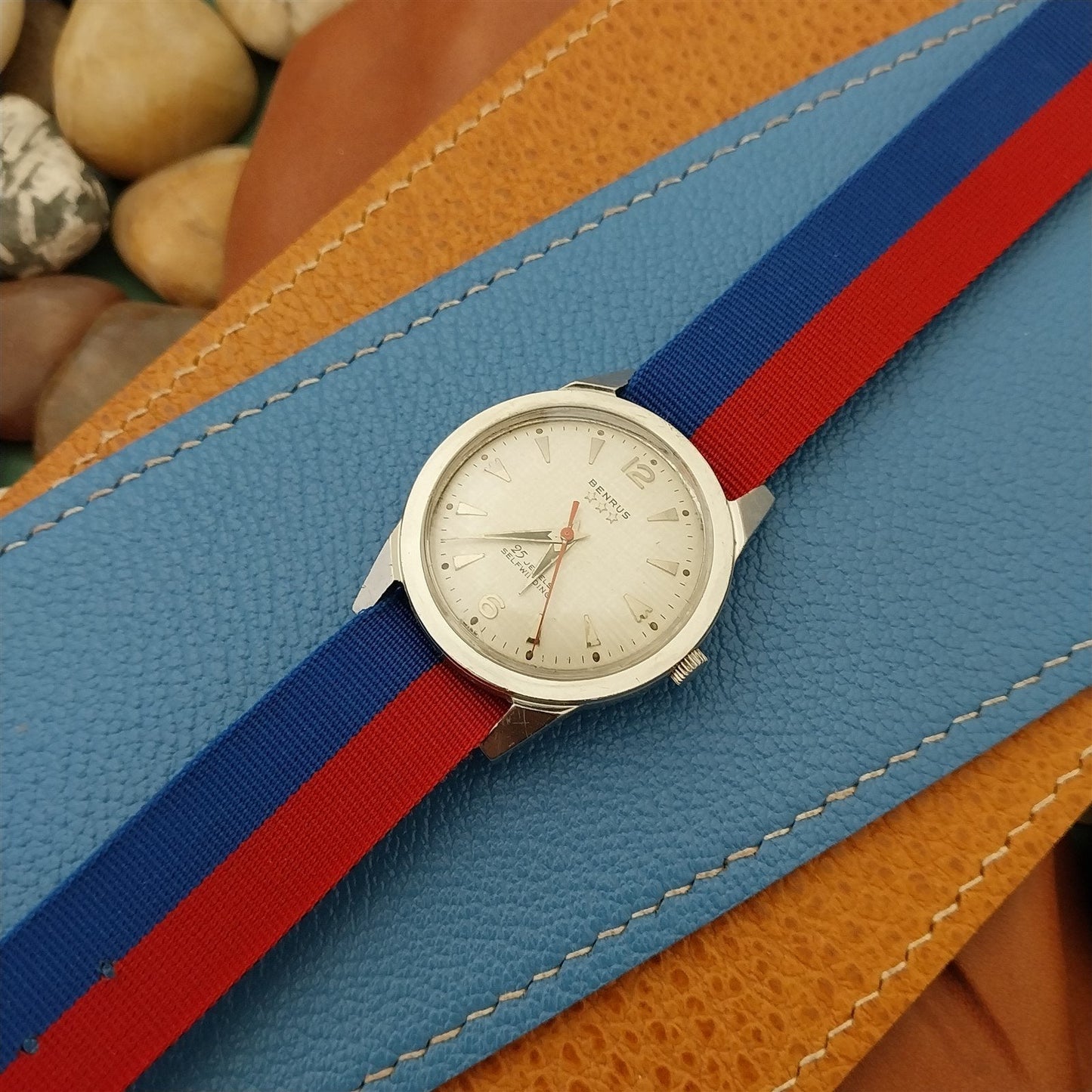 18mm Reversible Perlon 1960s Vintage Field Watch Band Unused nos Classic Strap