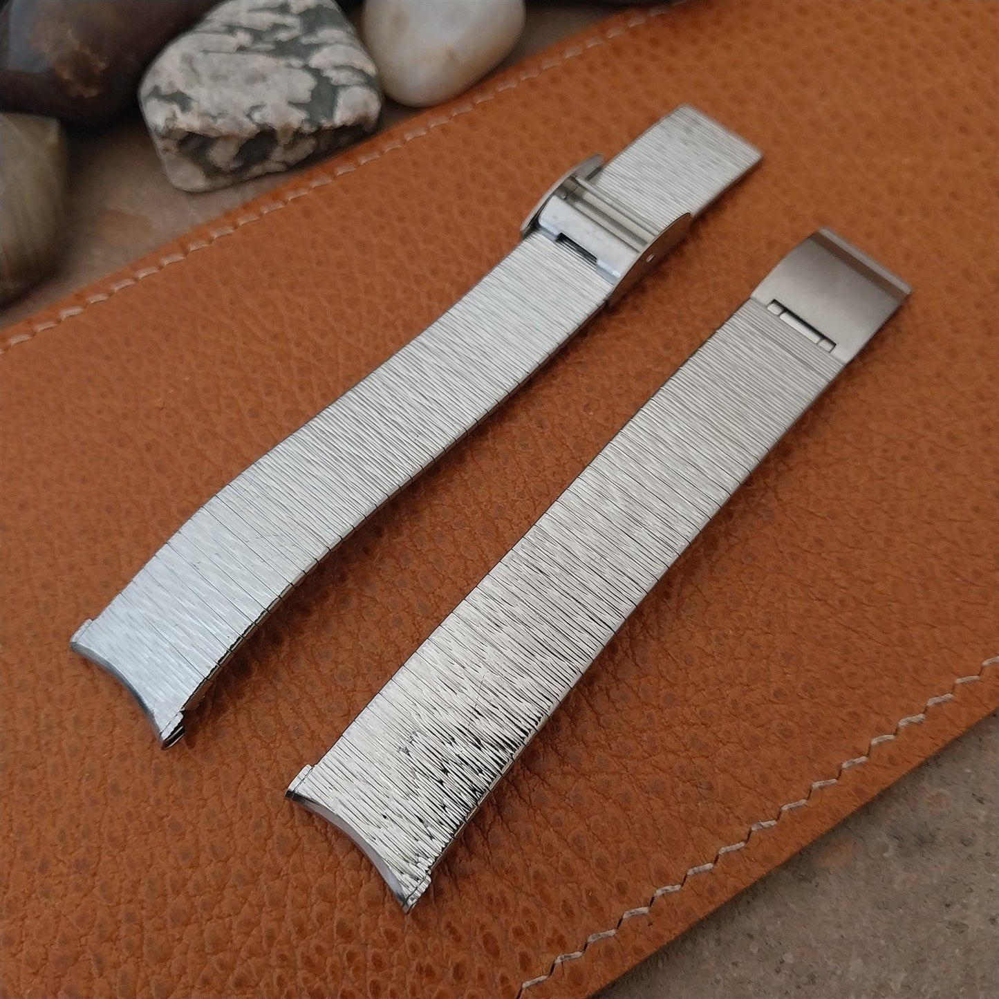 Bulova Stainless Steel 17mm Unused Curved End Classic 1970s Vintage Watch Band
