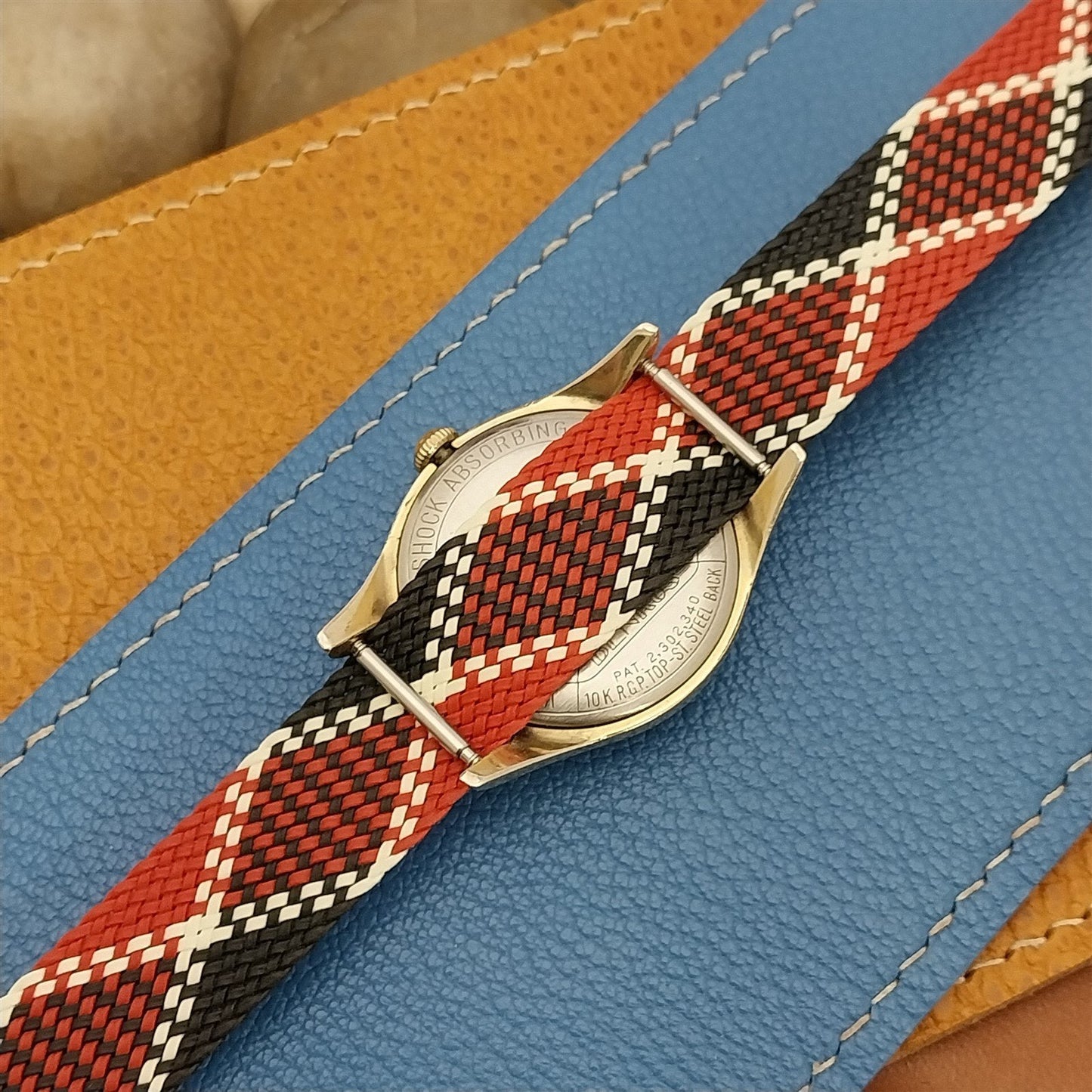 Perlon 5/8" 16mm Vintage Watch Band Unused Argyle Braided Mesh Dive Watch Strap