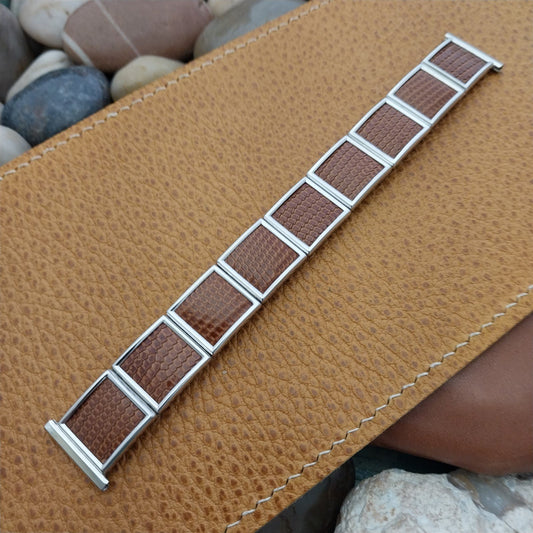 Vintage Lizard & 10k White Gold-Filled Unused 1956 Speidel Classic Watch Band