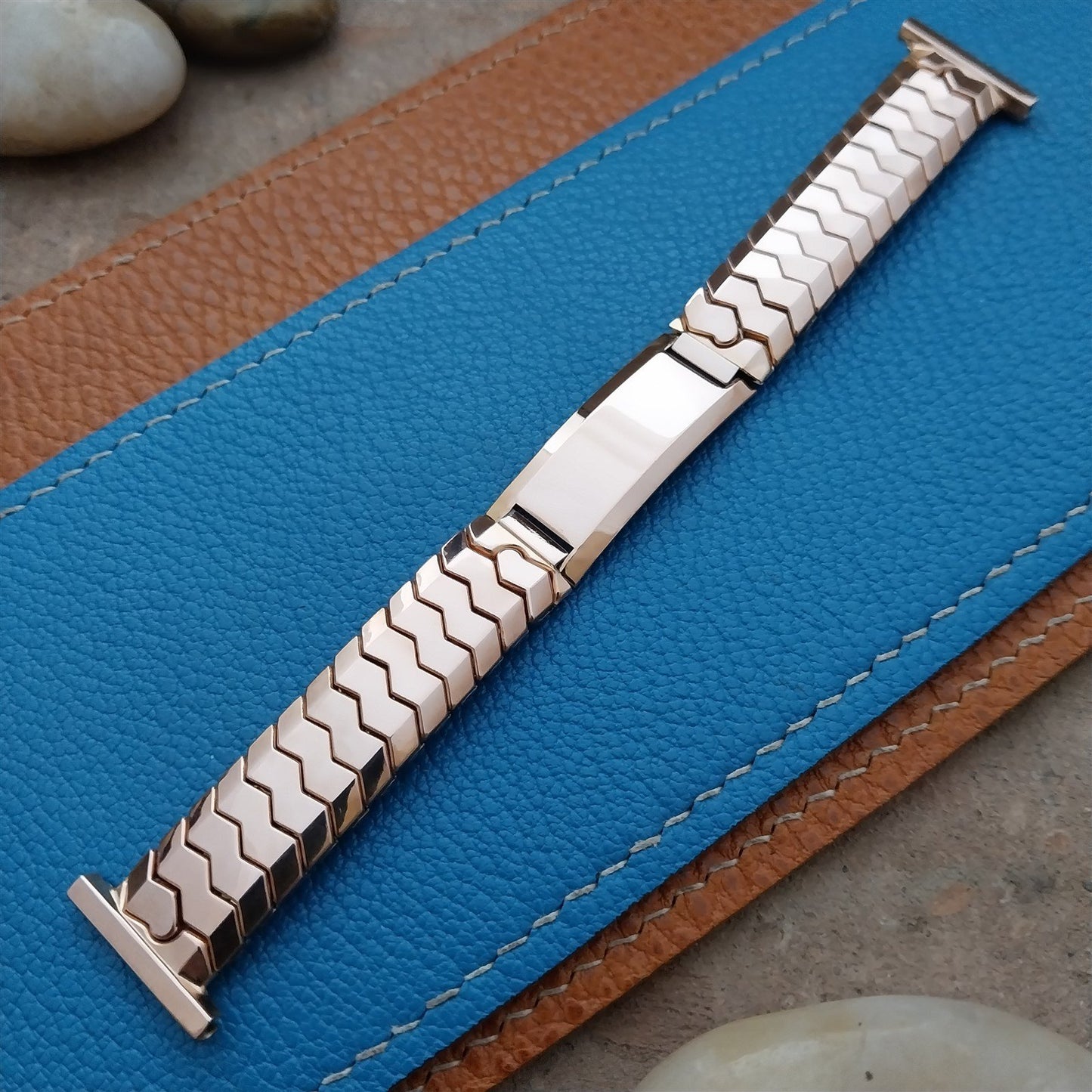 1948 Speidel 10k Rose Gold-Filled Golden Knight Ident nos Vintage Watch Band