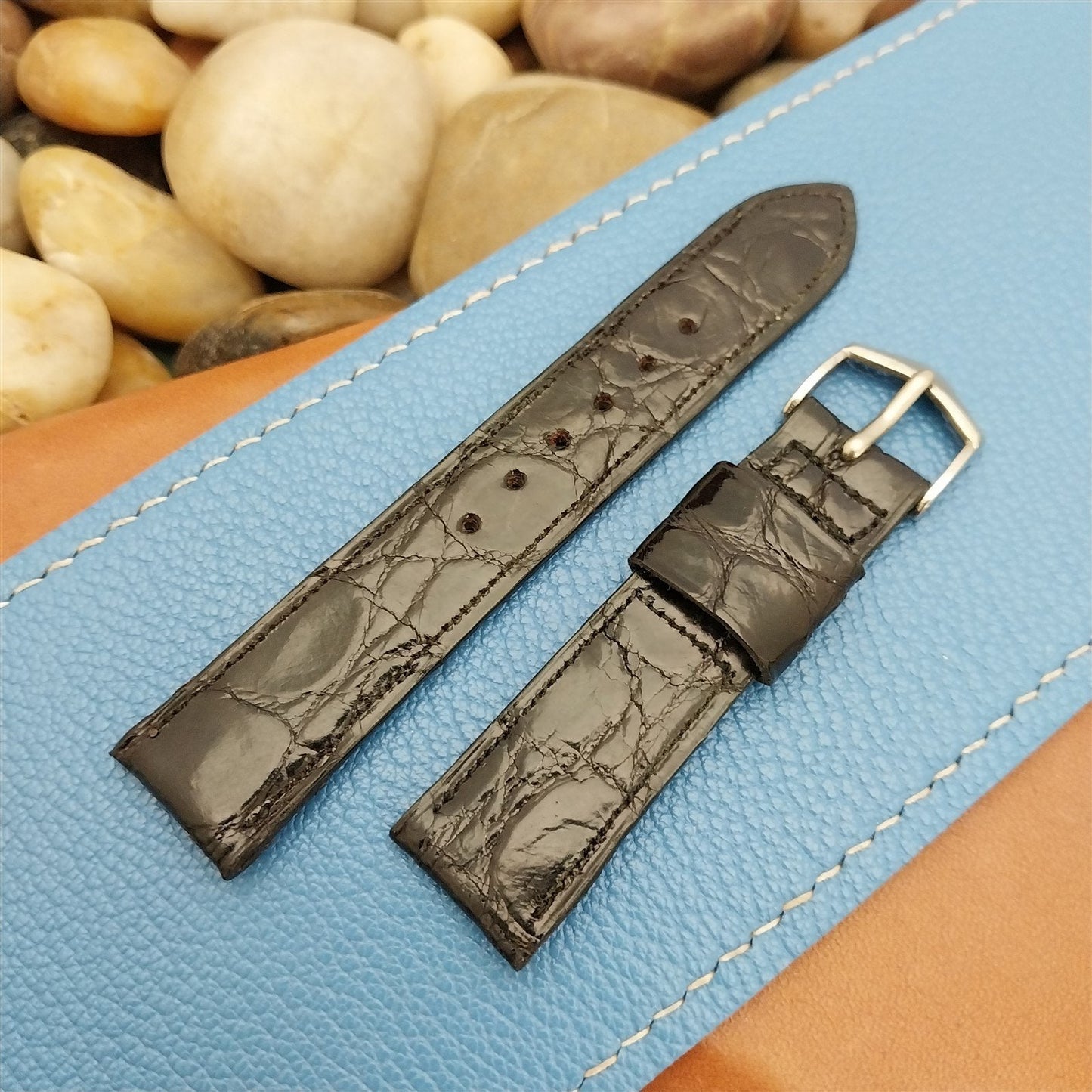 11/16" 17.2mm T&C USA Short Tapered Alligator nos 1960s Vintage Watch Band