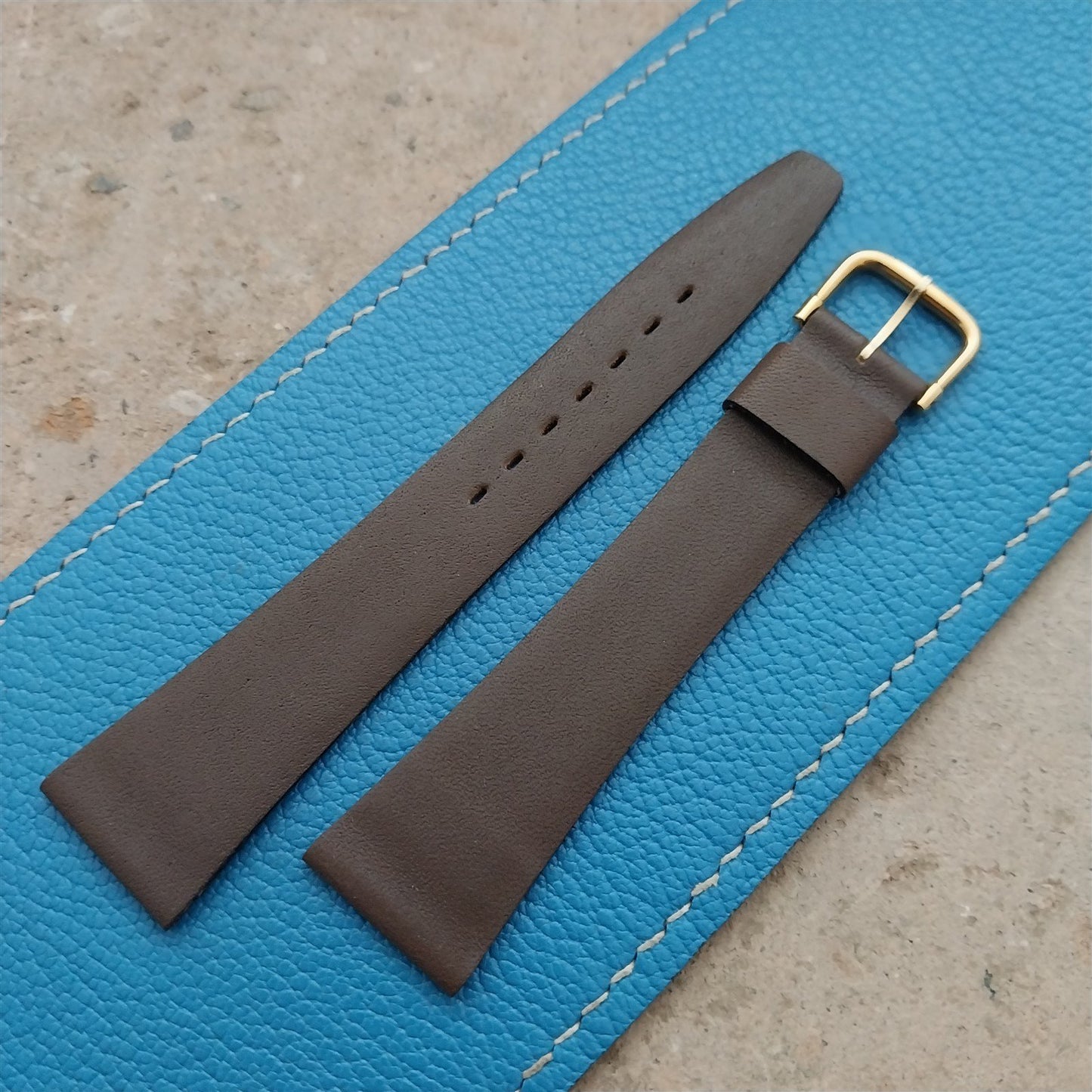 3/4" Hadley Roma France Tapered Leather Old-Stock Unused Vintage Watch Band