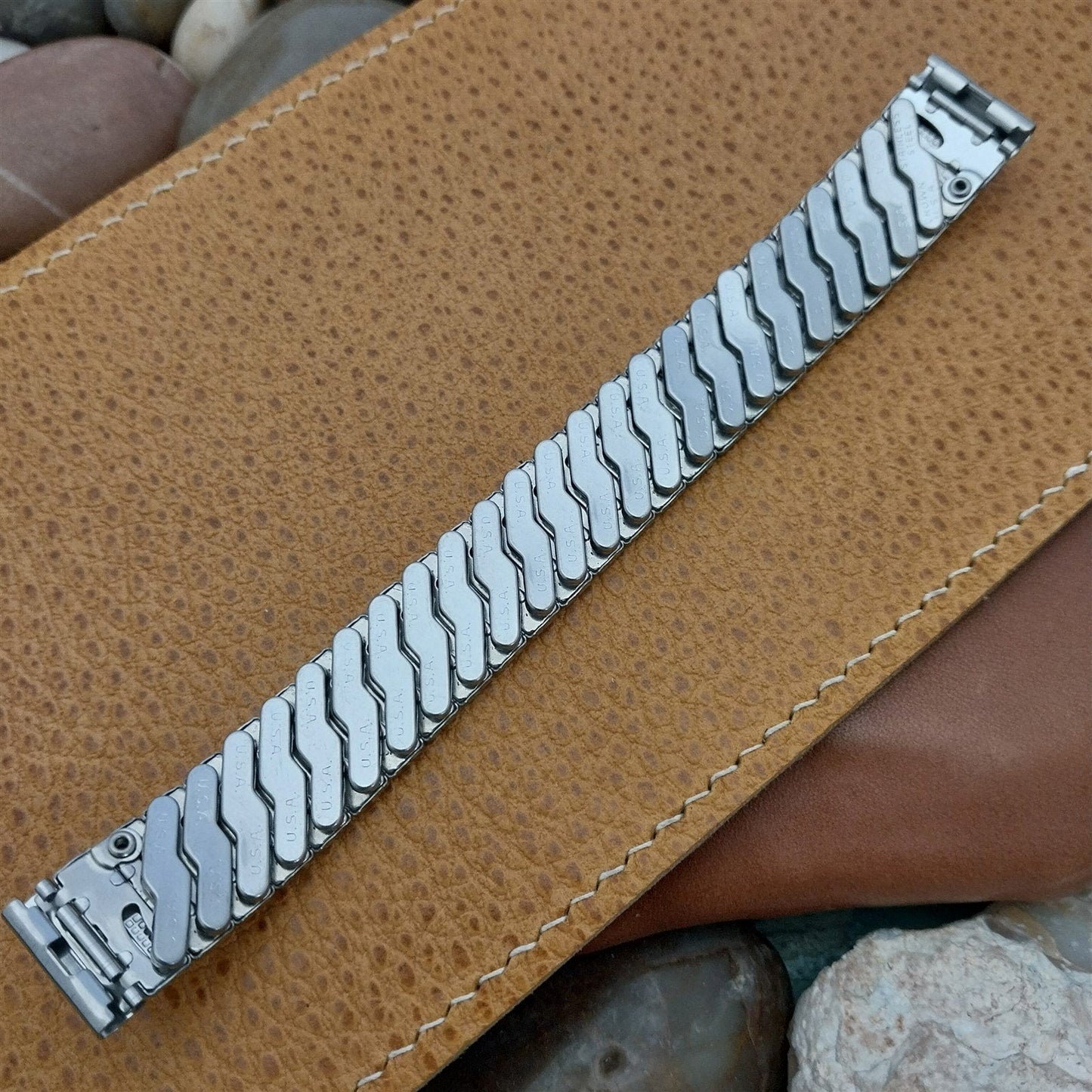 1950s Vintage Watch Band 5/8" Crown Stainless Steel Old-Stock Expansion