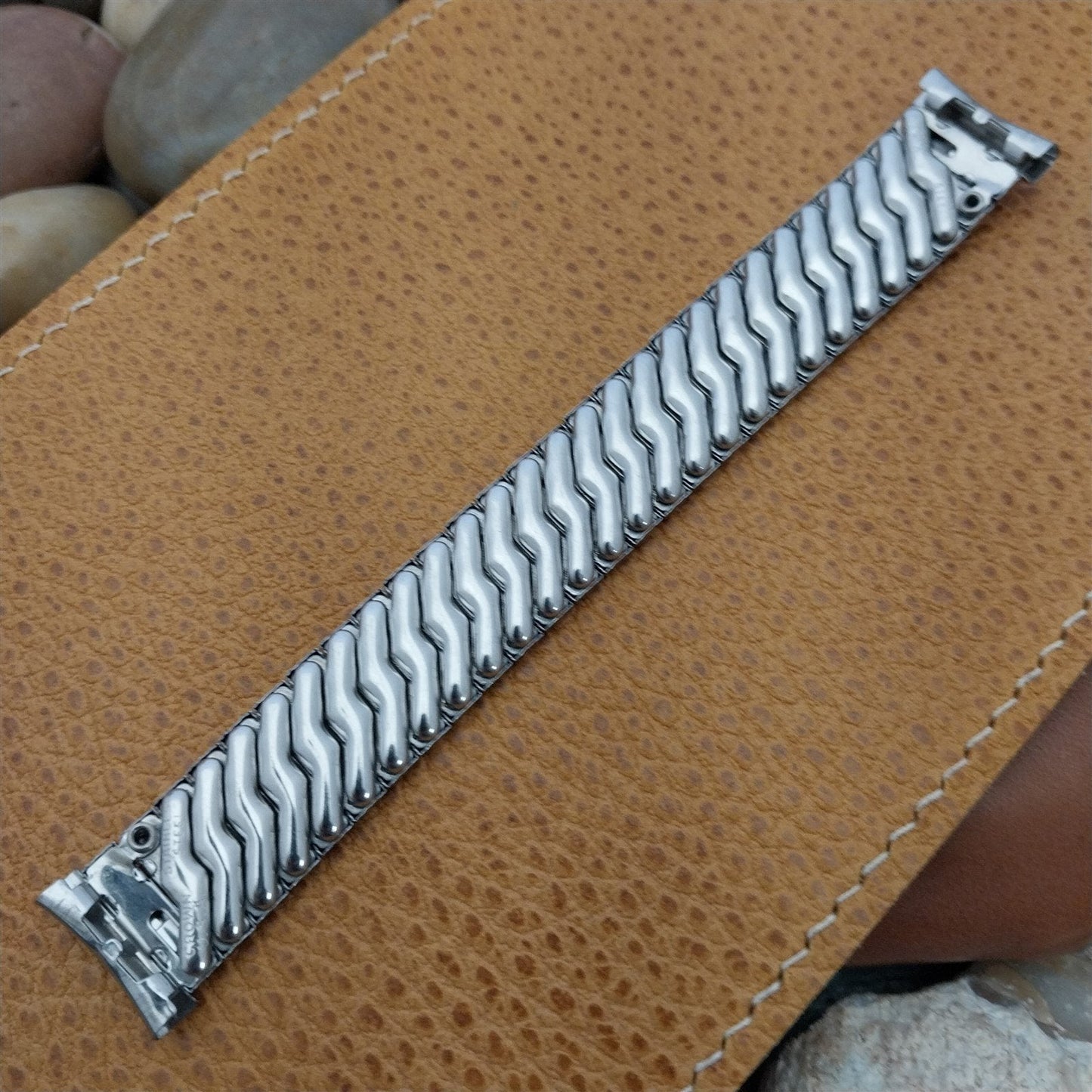 Vintage Watch Band 11/16" Crown USA Short Stainless Steel Old-Stock Expansion