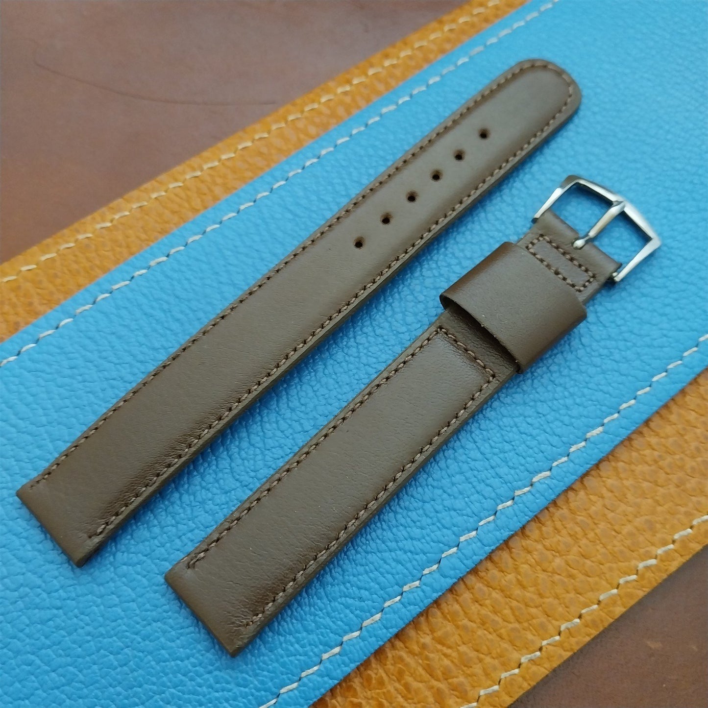 15mm Mormac USA Long Scandia Calf Leather Unused nos 1970s Vintage Watch Strap