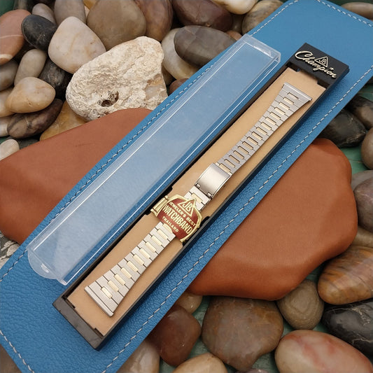 17mm JB Champion Gold-Tone & Stainless Steel Ladies nos 1970s Vintage Watch Band