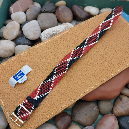 Vintage 18mm Braided Perlon Argyle Classic 1960s Single Pass Unused Watch Strap