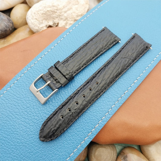 11/16" 18mm Genuine Shark Old-Stock Unused Kreisler Black Vintage Watch Strap