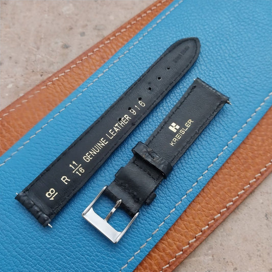 18mm Kreisler Black Shark Unused Vintage Watch Band & Stainless Buckle