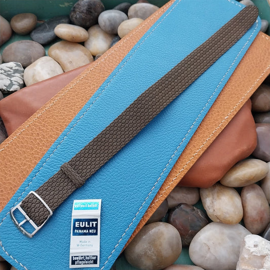 Vintage 18mm Perlon Brown Melange Unused Classic 1960s Single Pass Watch Strap