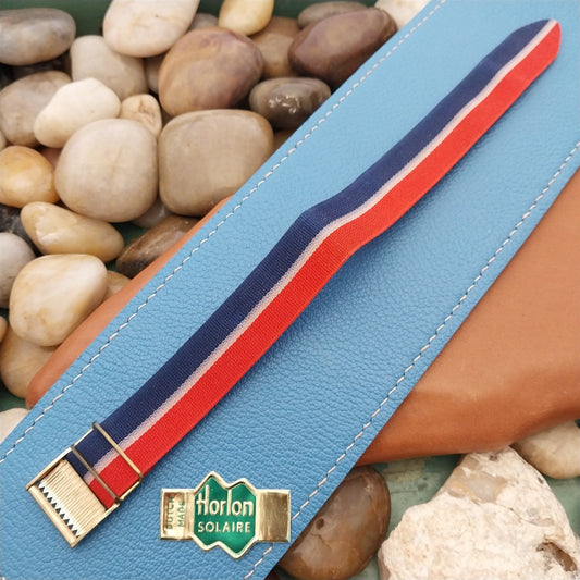 Vintage 18mm Striped Perlon 1960s Unused Classic Single Pass Unused Watch Strap