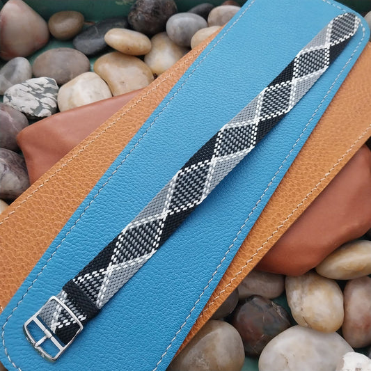 Vintage 18mm Braided Perlon Argyle Eulit Single Pass Unused 1960s Watch Strap