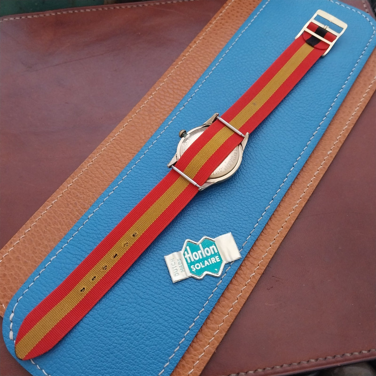 18mm Striped Perlon Reversible Classic Single Pass NOS 1960s Vintage Watch Strap