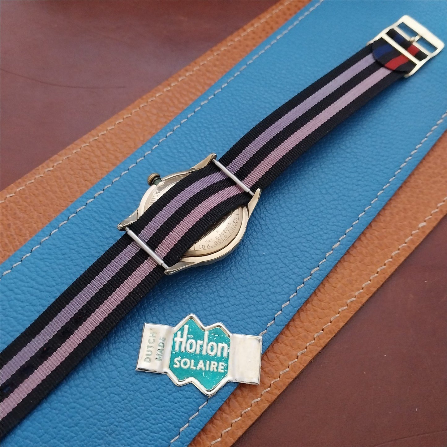 18mm Strpied Perlon 1960s Classic Single Pass Unused NOS Vintage Watch Strap