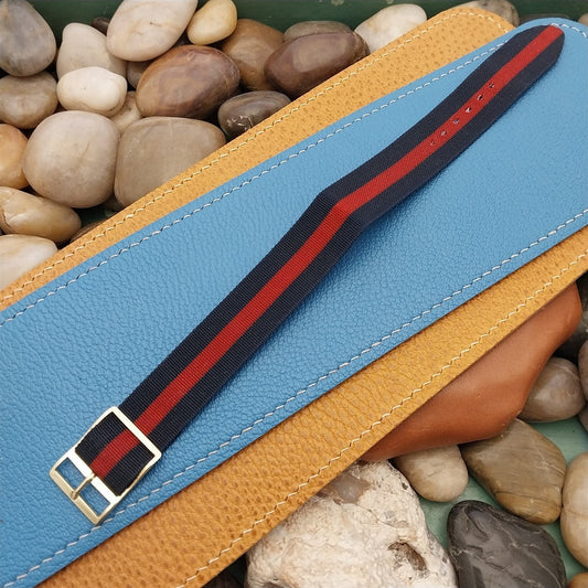 18mm Striped Perlon Classic 1960s-1970s Single Pass Unused Vintage Watch Band