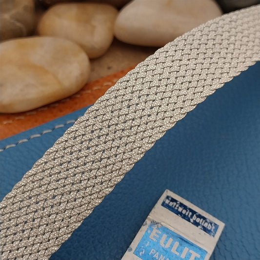 18mm Perlon Silver Eulit Panama Single Pass NOS 1960s Unused Vintage Watch Band