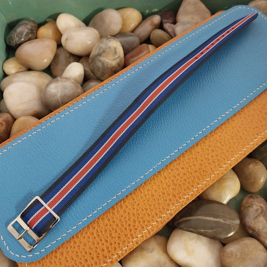 18mm Reversible Perlon Striped Classic One-Piece Unused 1960s Vintage Watch Band
