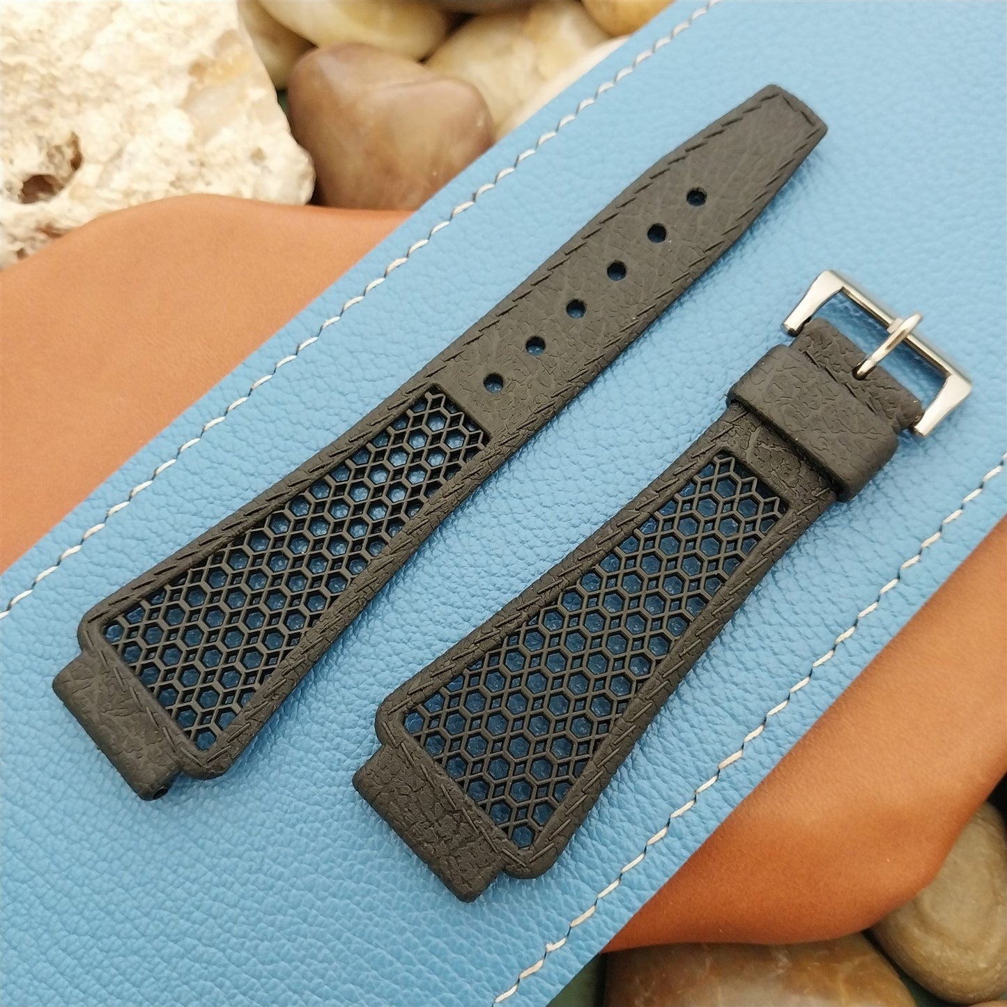 18mm Rally Diver & ACIER Buckle Playa Swiss Unused nos 1970s Vintage Watch Strap