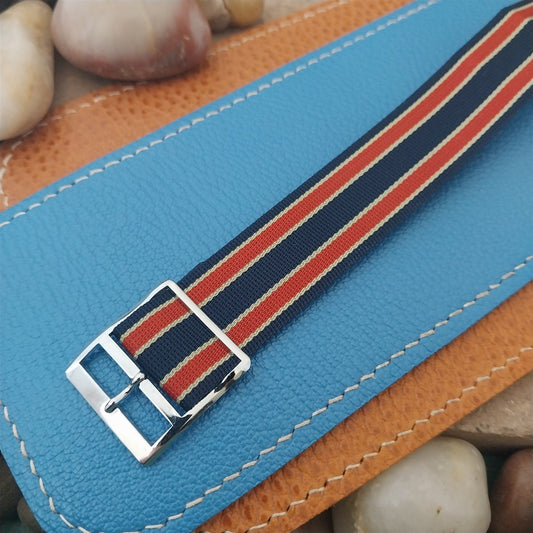 20mm 1960s Striped Perlon Unused Classic One-Piece Vintage Watch Band