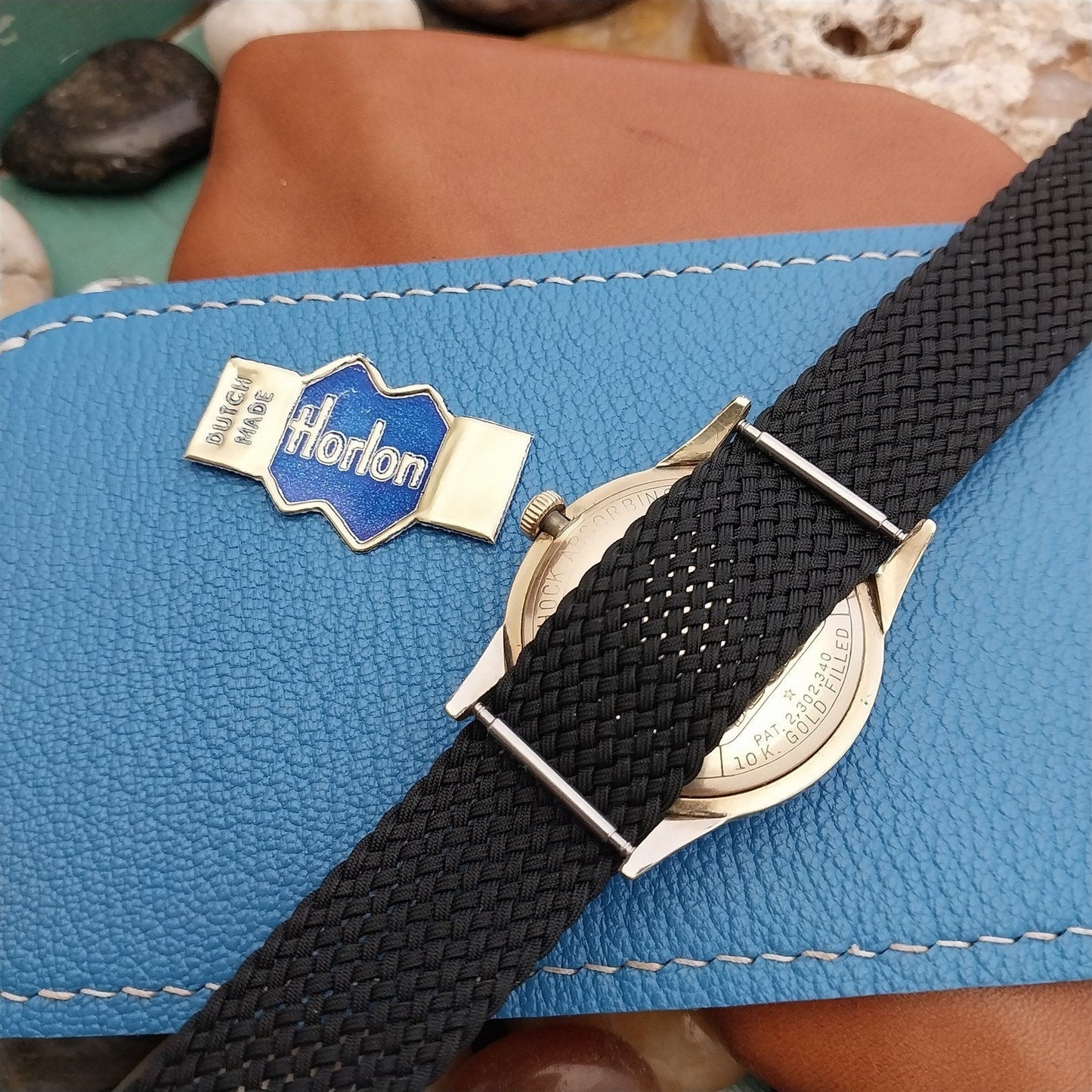 Vintage 18mm Black Braided Perlon Classic Single Pass Unused 1960s Watch Band