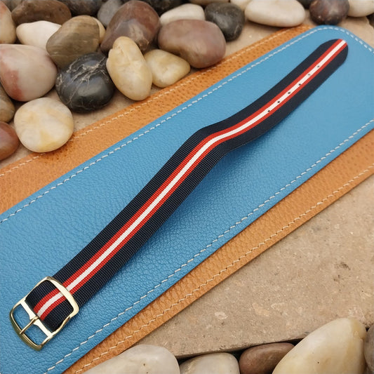 18mm 1960s Vintage Striped Perlon Classic Single Pass NOS Unused Watch Band
