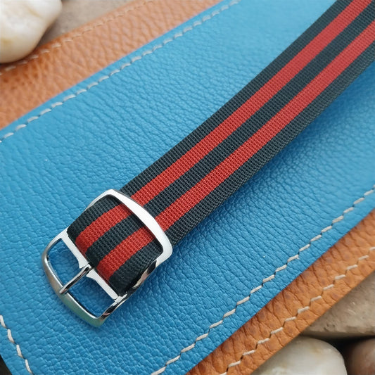 Vintage 18mm 1960s Striped Perlon Classic Single-Pass Unused Field Watch Band