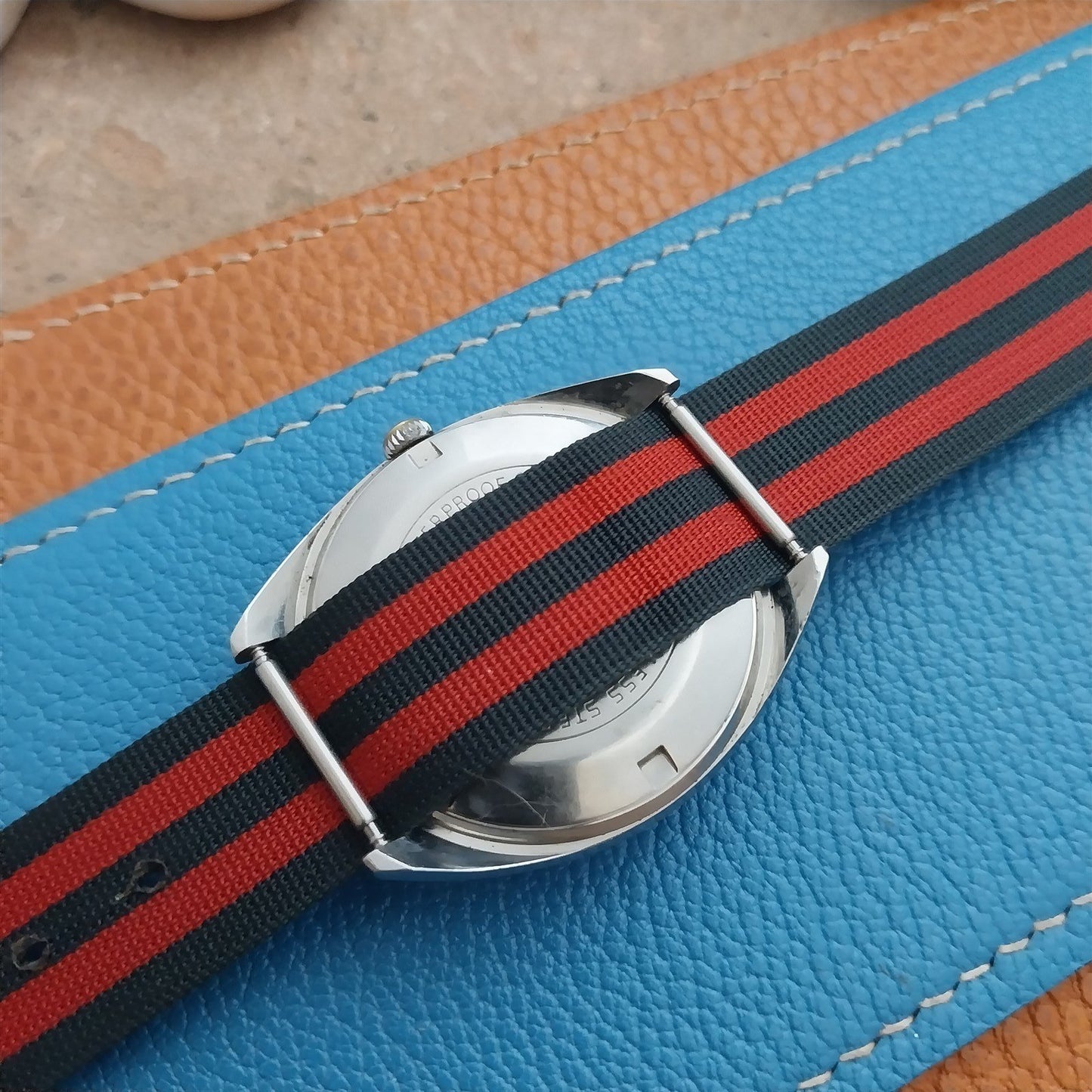 Vintage 18mm 1960s Striped Perlon Classic Single-Pass Unused Field Watch Band