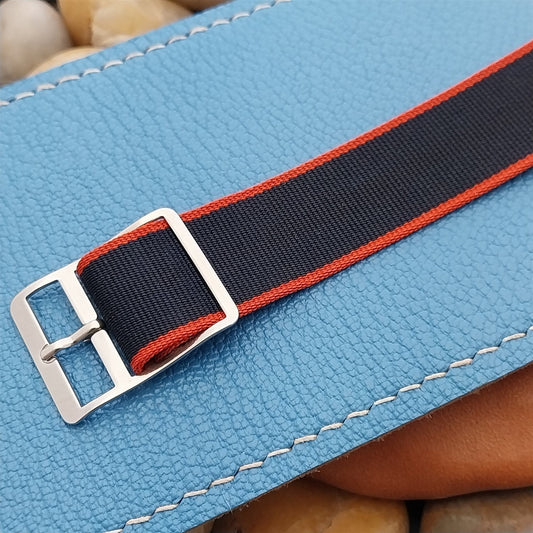 18mm Striped Perlon 1-Piece Regimental Classic Unused 1970s Vintage Watch Band