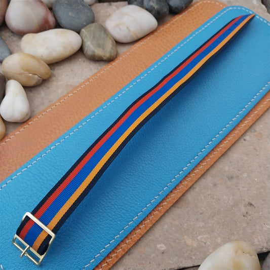 Vintage 18mm Striped Perlon 1960s NOS Unused Classic Single Pass Watch Strap