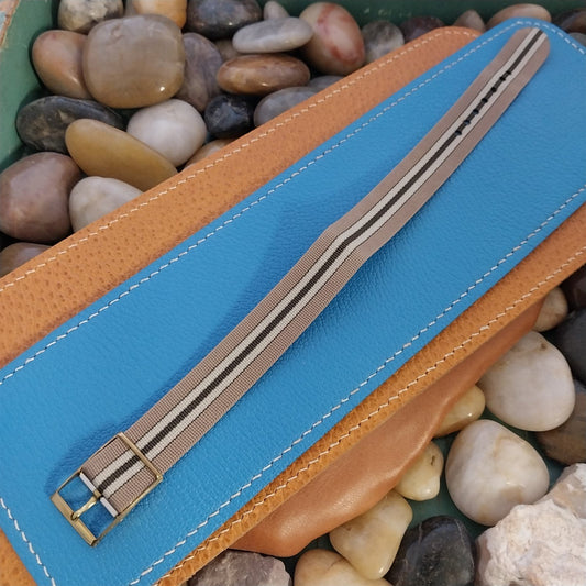 Vintage 16mm Lewa Striped Perlon Classic Single Pass 1960s nos Unused Watch Band