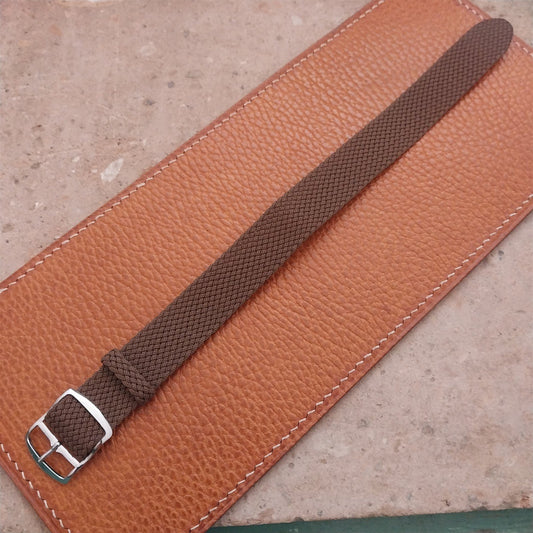 18mm Perlon Brown Melange German Single Pass 1960s Field Watch Strap