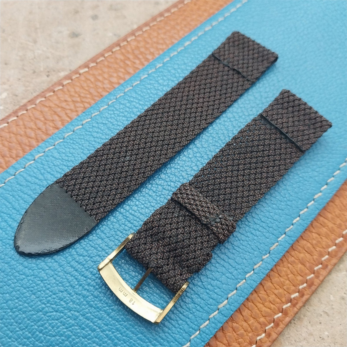 18mm Braided Perlon Melange Two-piece Classic Unused 1960s Vintage Watch Strap