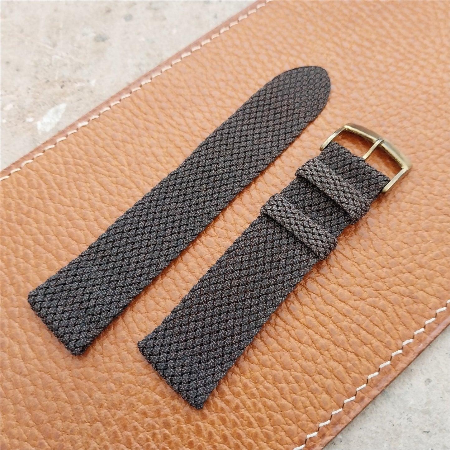 18mm Braided Perlon Melange Two-piece Classic Unused 1960s Vintage Watch Strap