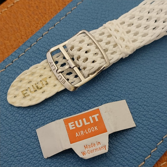 Vintage 18mm 1960s Braided Perlon White Eulit Air-Look Classic Unused Watch Band