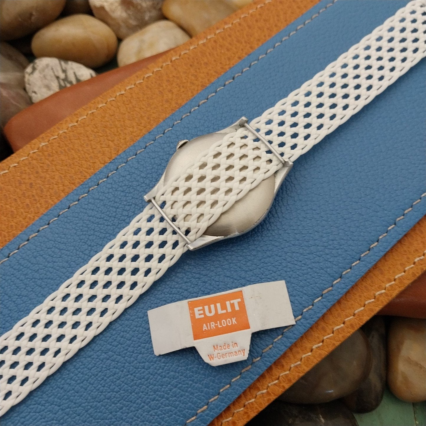 Vintage 18mm 1960s Braided Perlon White Eulit Air-Look Classic Unused Watch Band