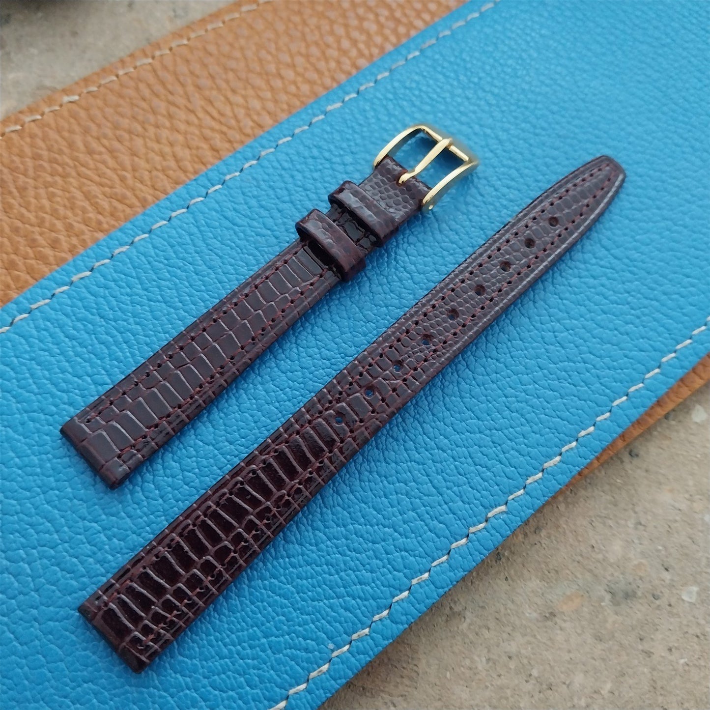 Vintage 12mm Lizard-Grain Leather Hirsch Ricoh Womens Unused Classic Watch Strap