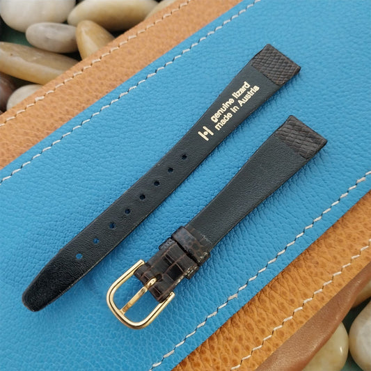 Vintage 14mm Genuine Lizard Hirsch Unused Womens Classic Tapered Watch Band