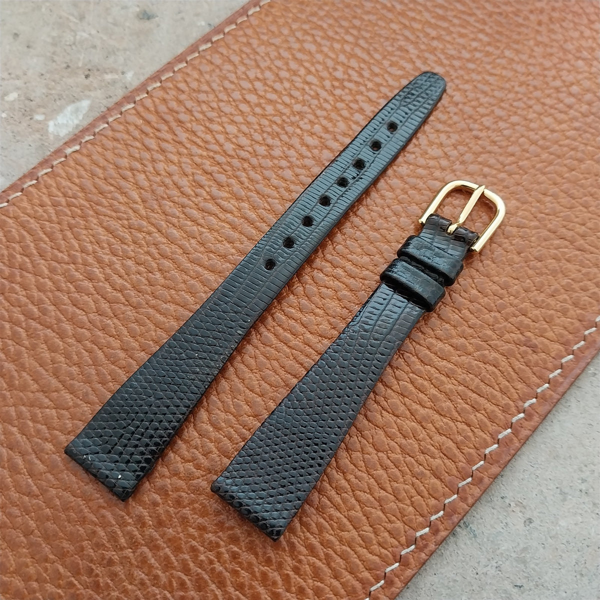 14mm Brown Lizard Hirsch Ladies Classic Tapered Watch Strap