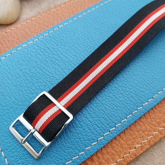 Vintage 18mm Striped Perlon Reversible Single Pass Unused nos 1960s Watch Strap