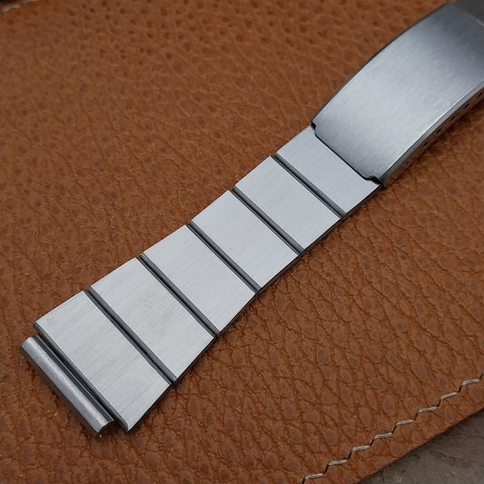 Vintage 18mm Stainless Steel Classic 1970s Flared Flat-Link Unused Watch Band