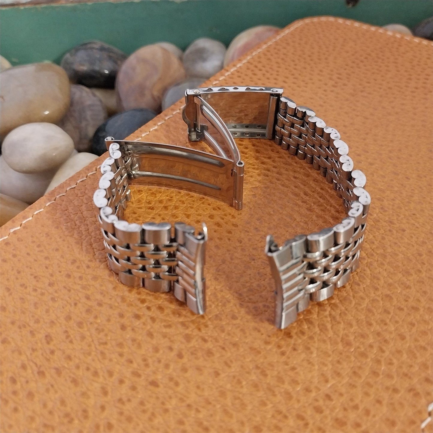 Beads of Rice Stainless Steel 17.3mm Diver nos 1960s Vintage Watch Band