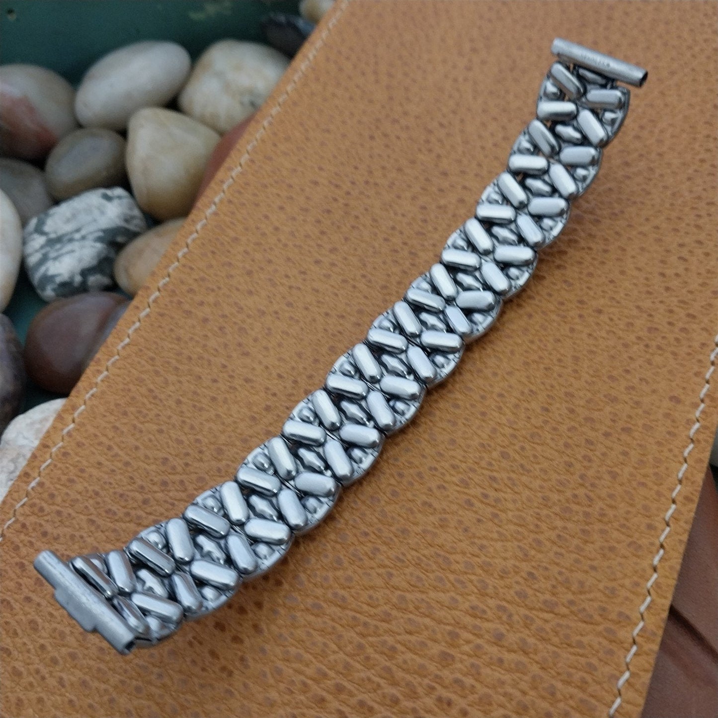 18mm Kaye Matte Stainless Steel Quadra-Flex Expansion Unused Vintage Watch Band