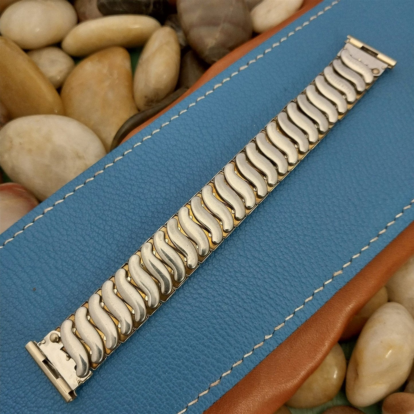 1940s Harwood 19mm 18mm 16mm White Gold Filled Expansion Vintage Watch Band