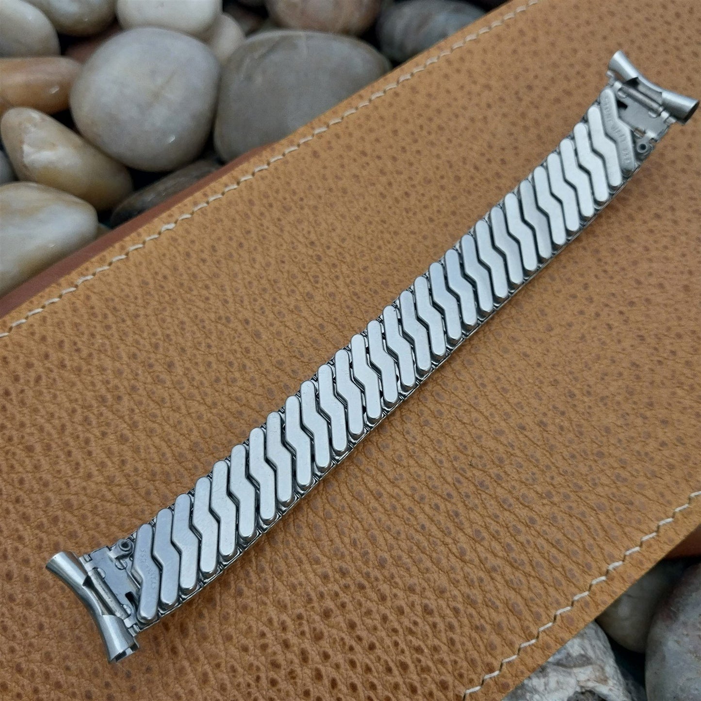 19mm 18mm 16mm 1950s Stainless Steel Stretch Stonewall Unused Vintage Watch Band